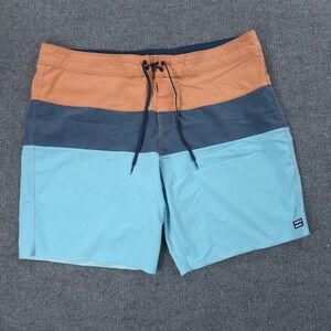Billabong Board Shorts Recycler Tribong Mens 34 Blue Colorblock Surf Swim Trunks